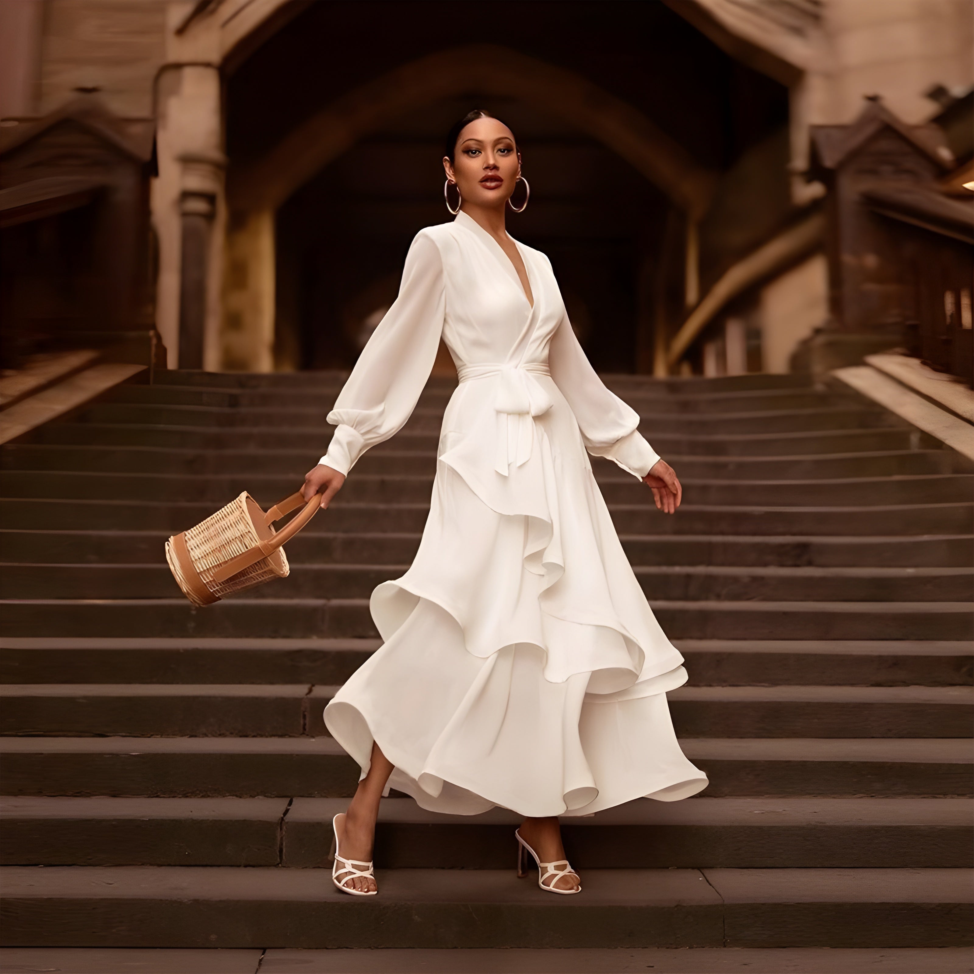 Ivory Elegance Satin Gown