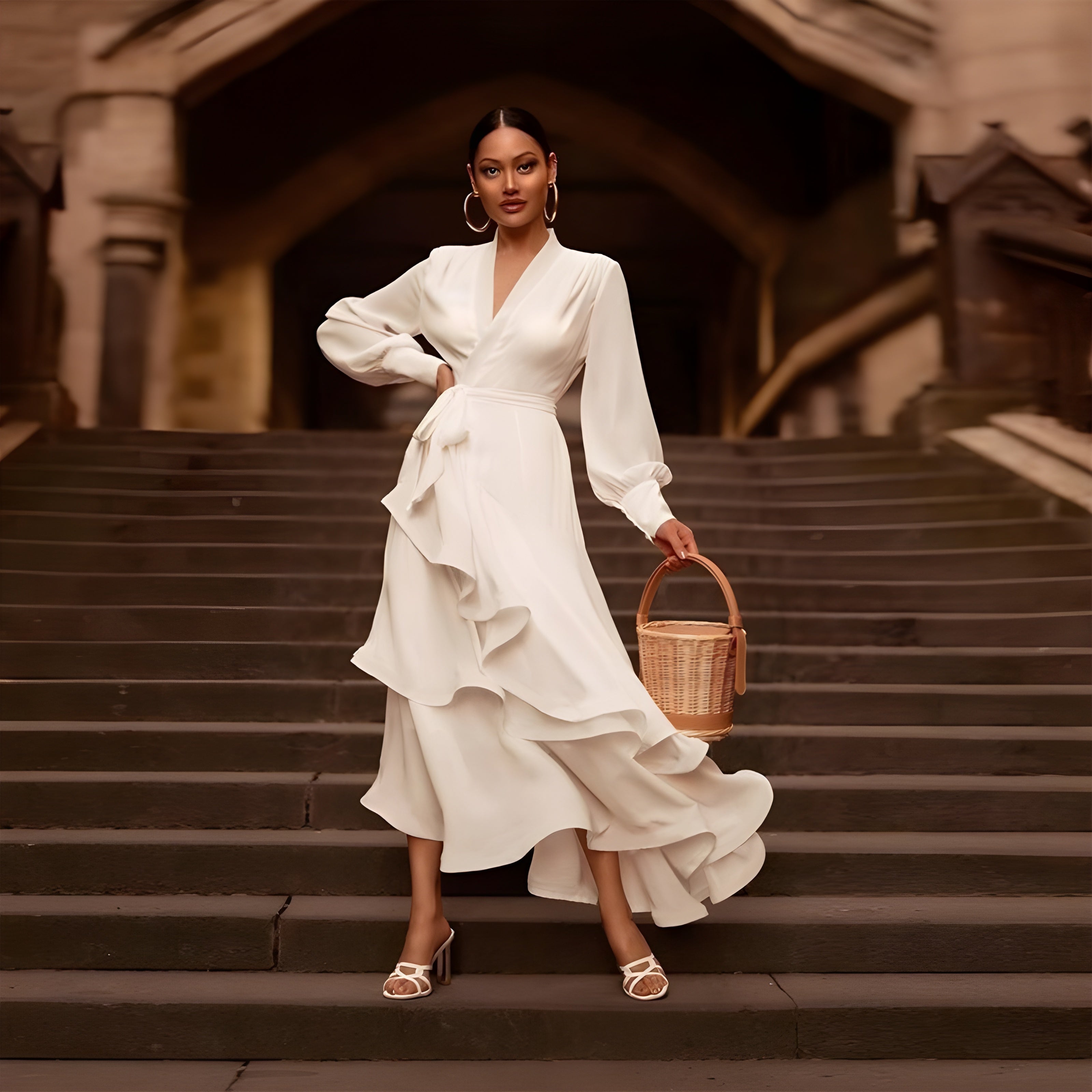 Ivory Elegance Satin Gown