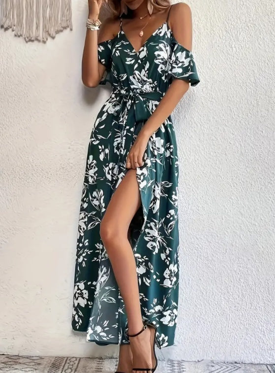 Elegant Cold Shoulder Strap Dress