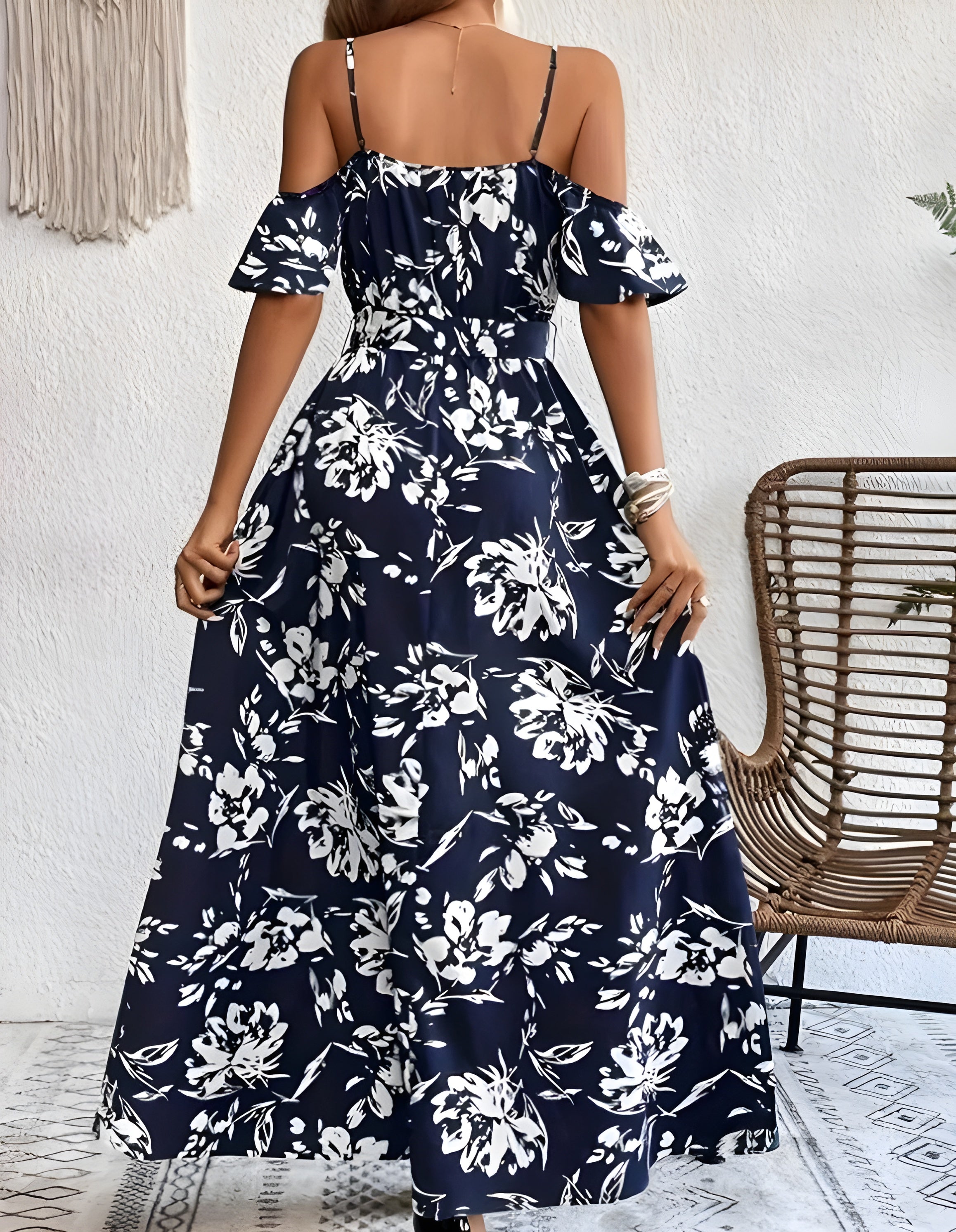 Elegant Cold Shoulder Strap Dress